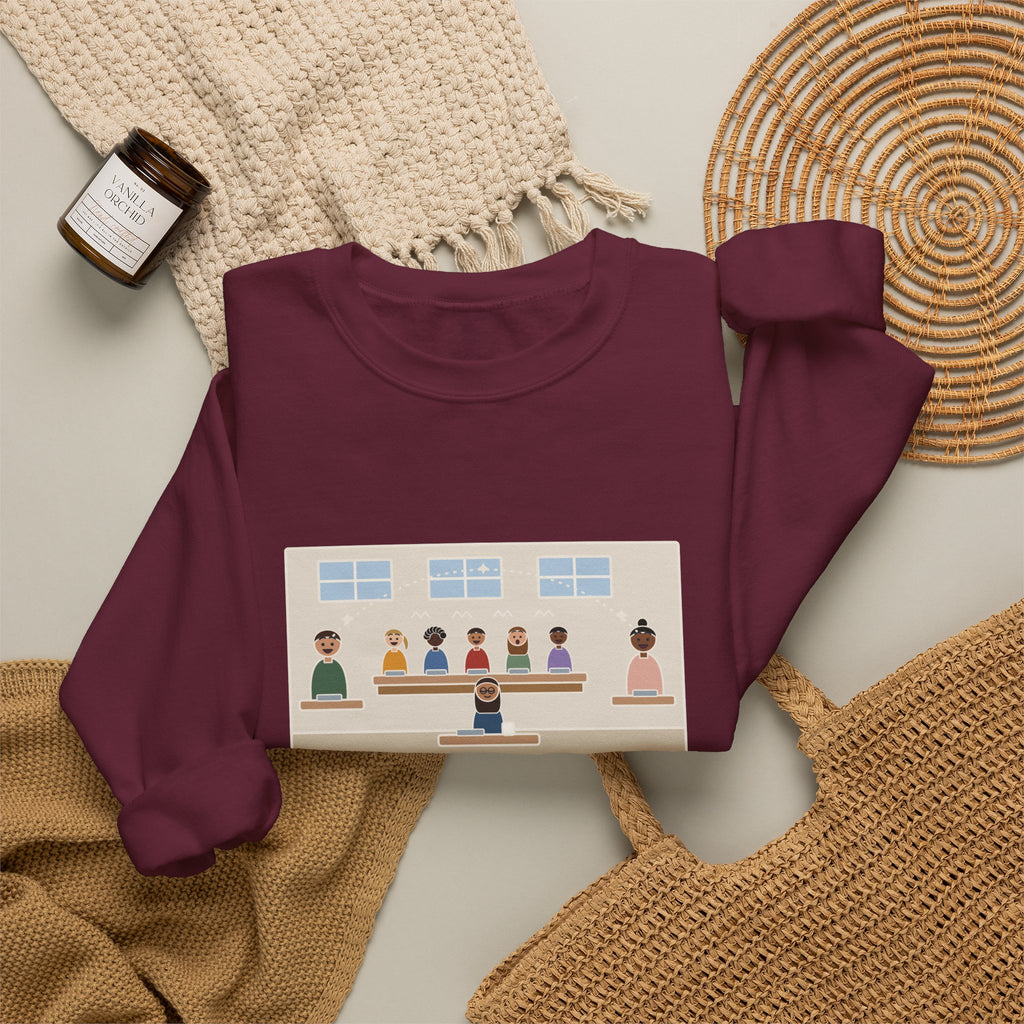 ASL Teacher Sweatshirt, The Kids Figured Out They Can Talk Across the Cafeteria Now, Funny Lunchroom Crewneck