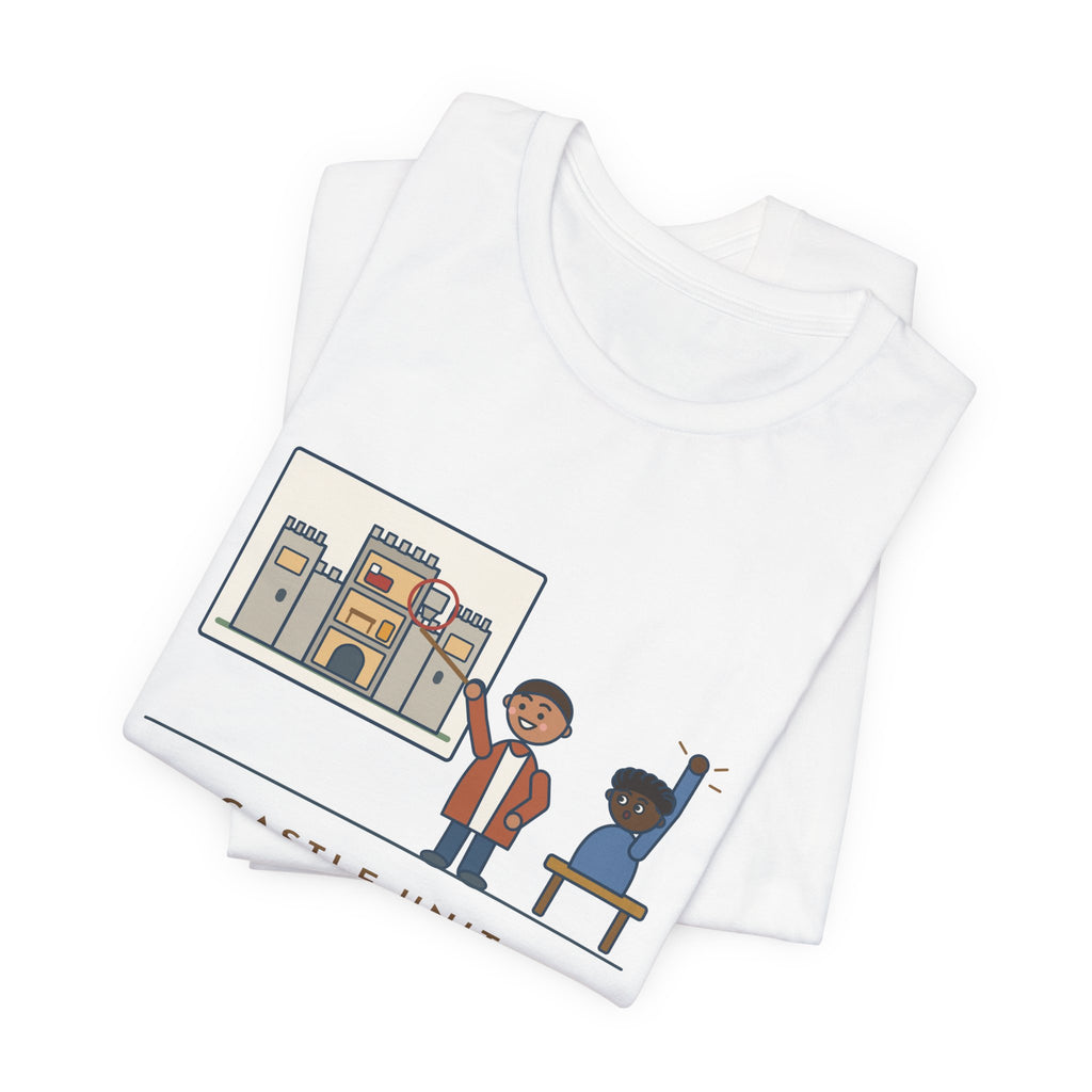 World History Teacher T-Shirt - Castle Unit, First Question: Where Were the Bathrooms