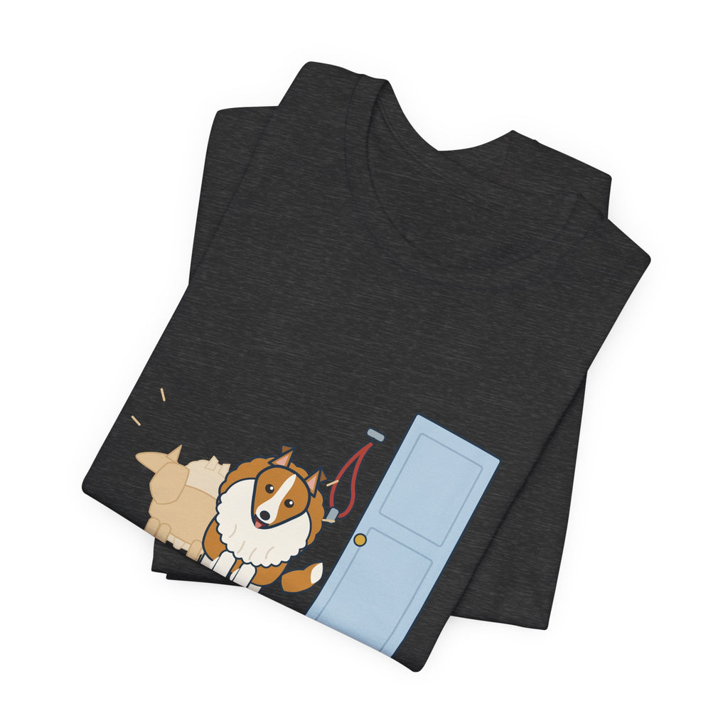 Sheltie T-Shirt - Spins Three Times Before Every Walk Shetland Sheepdog Tee