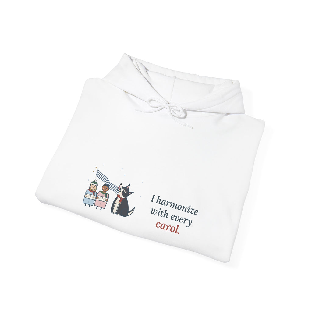 Husky Hoodie - I Harmonize With Every Carol Siberian Husky Christmas Hooded Sweatshirt