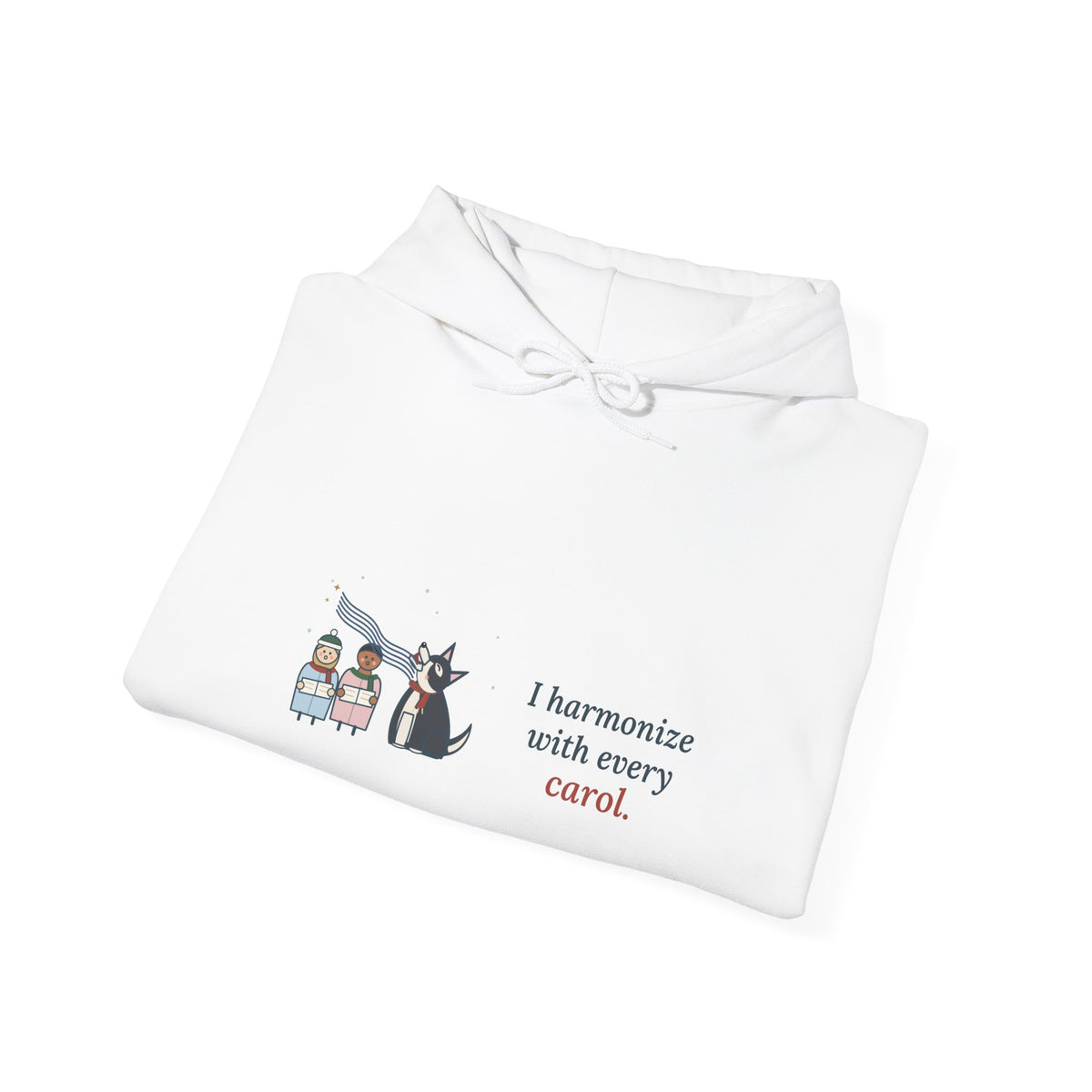 Husky Hoodie - I Harmonize With Every Carol Siberian Husky Christmas Hooded Sweatshirt