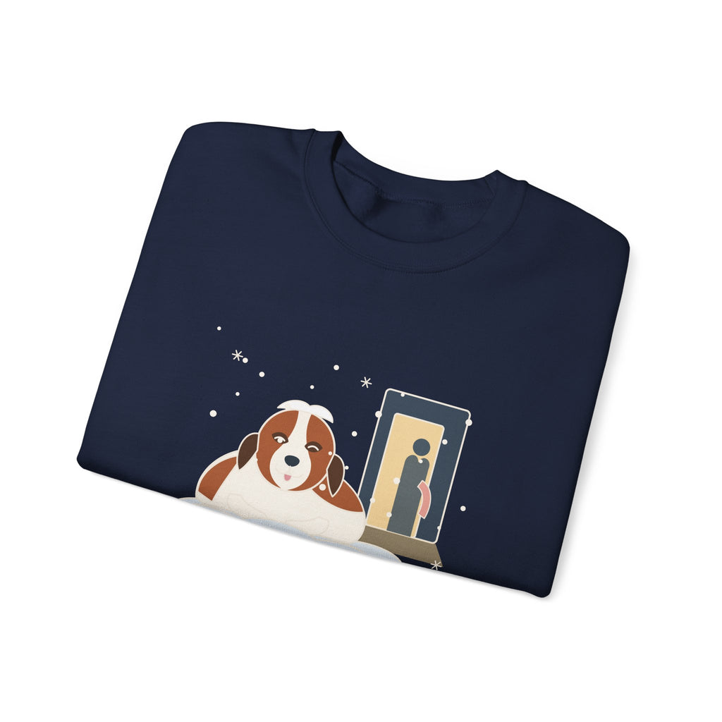 Saint Bernard Winter Crewneck Sweatshirt - Inside Dog Until the First Big Snow Big Dog Gift