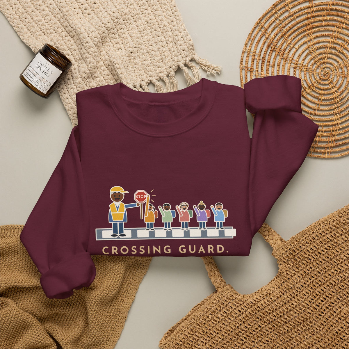 Crossing Guard Sweatshirt, The Kindergartners High-Five My Stop Sign on the Way By, Funny School Crosswalk Crewneck