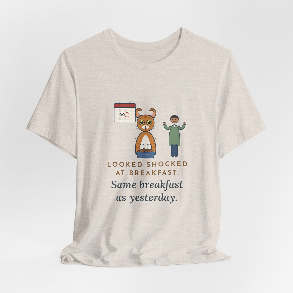 American Curl Cat T-Shirt - Looked Shocked at Breakfast, Same Breakfast as Yesterday Funny Cat Tee