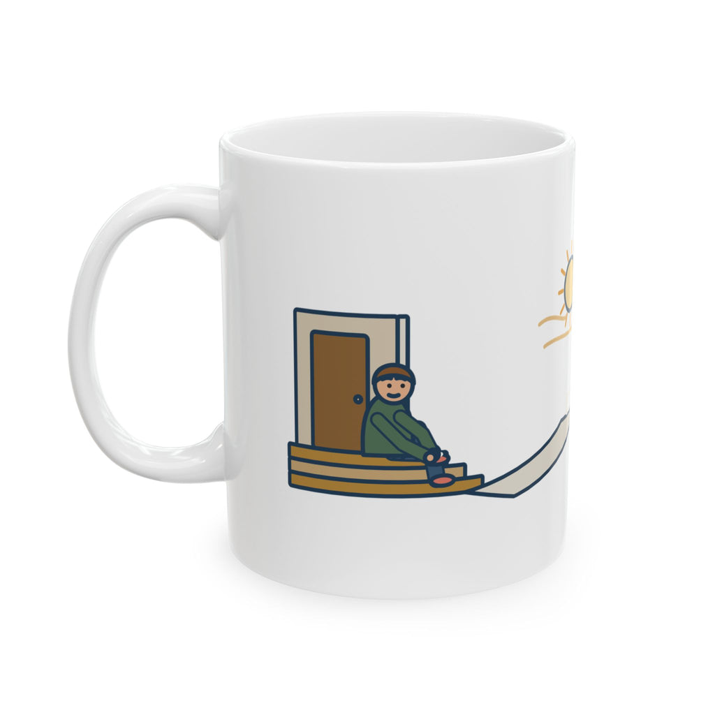 Epictetus Quote Mug, First, Say to Yourself What You Would Be, Stoic Porch Runner Coffee Mug 11oz