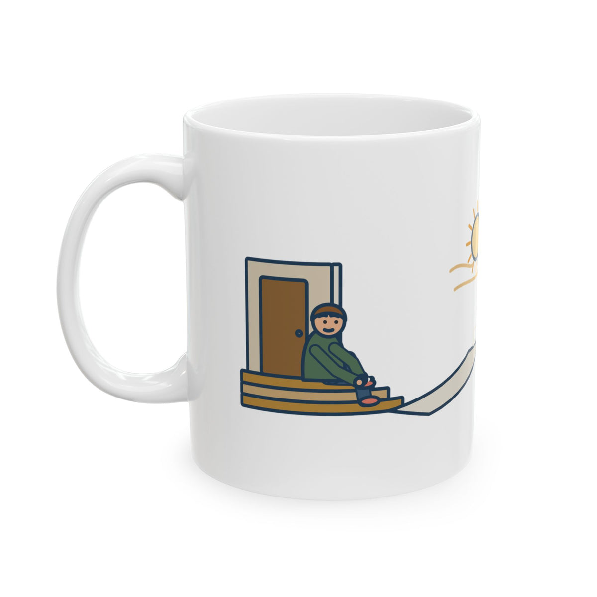 Epictetus Quote Mug, First, Say to Yourself What You Would Be, Stoic Porch Runner Coffee Mug 11oz