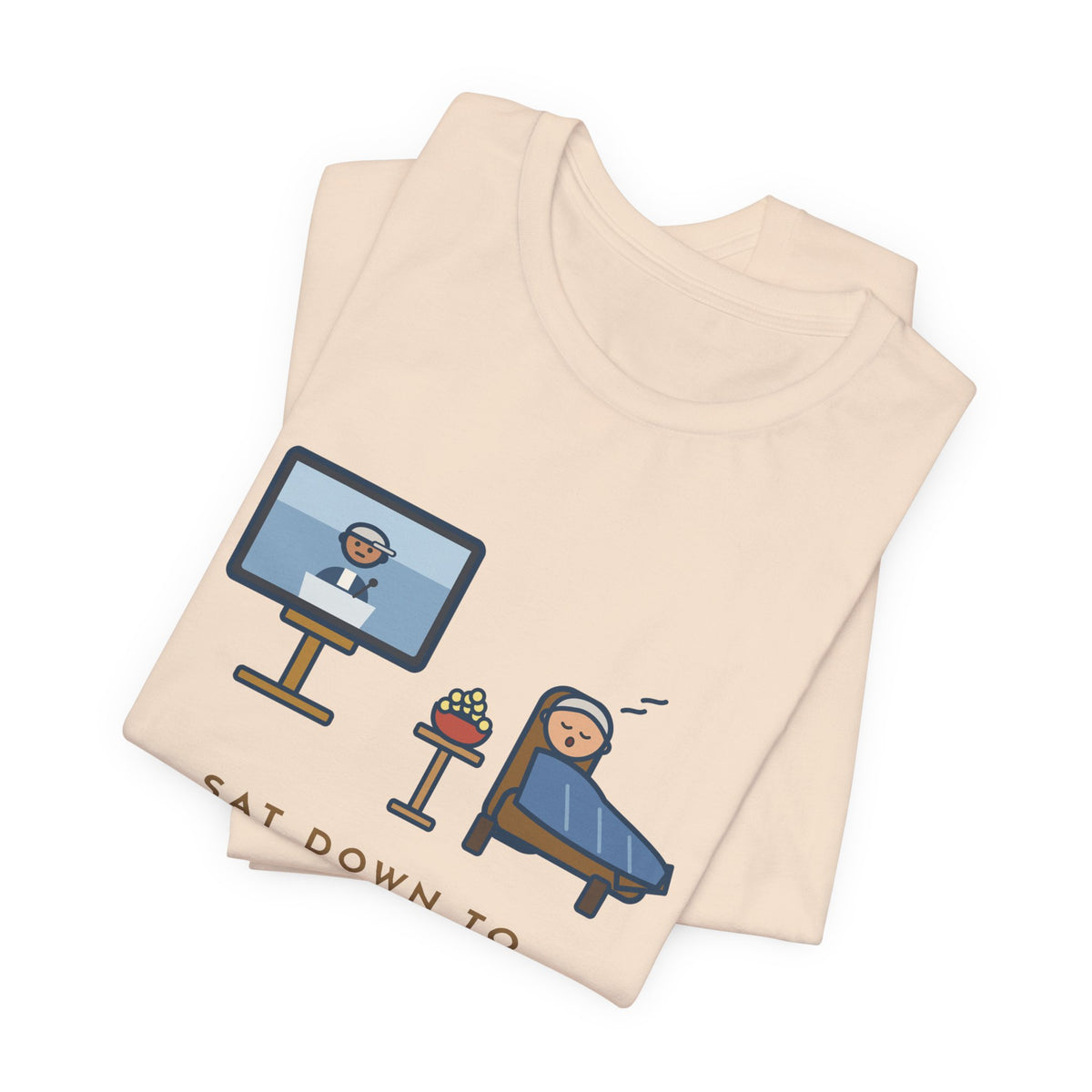 Funny Sports Fan T-Shirt, Sat Down to Watch the Game, Woke Up for the Postgame Interviews, Recliner Nap Tee