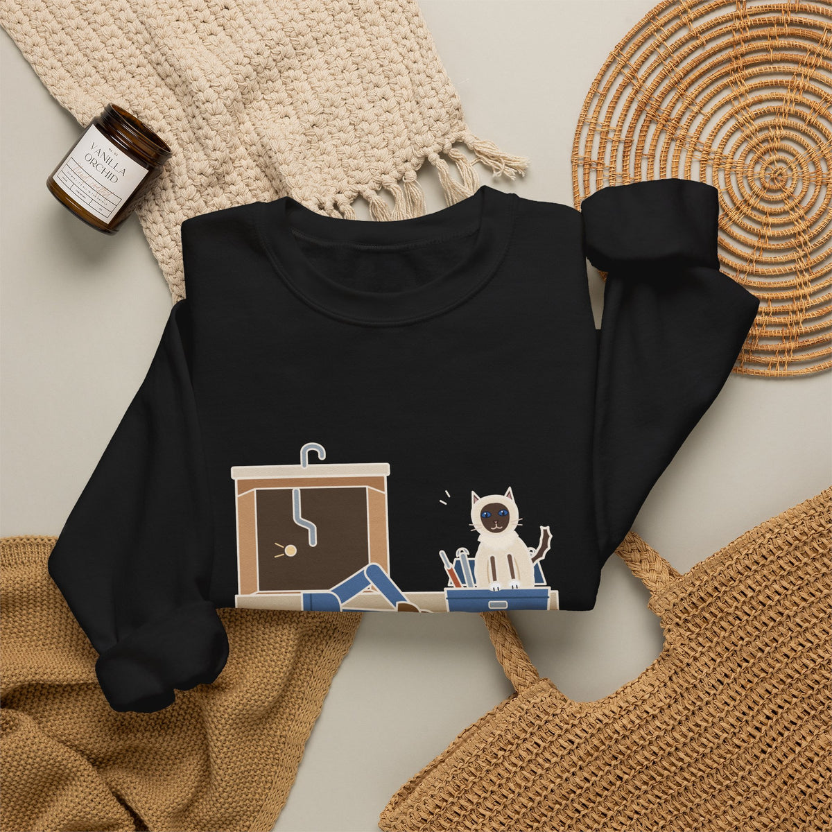 Birman Cat Crewneck Sweatshirt - Toolbox Seat for the Kitchen Sink Repair