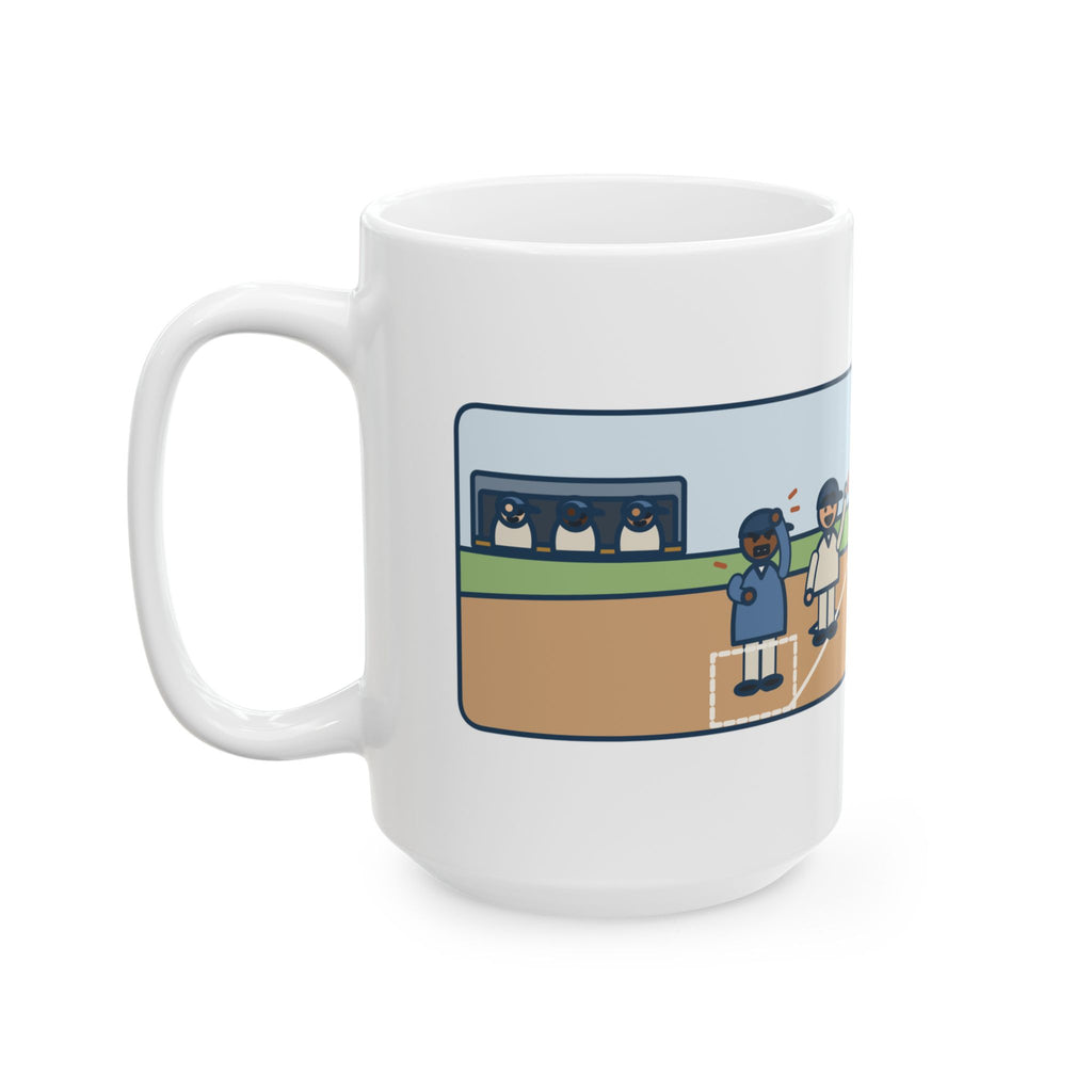 Flashed Fourteen Signs to Third Base, The Runner Waved Back 15oz Mug, Large Funny Baseball Coach Coffee Mug