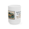 Decided He Was a Lap Dog, Two of Us Pinned to the Couch 15oz Mug, Large Funny Bullmastiff Coffee Mug