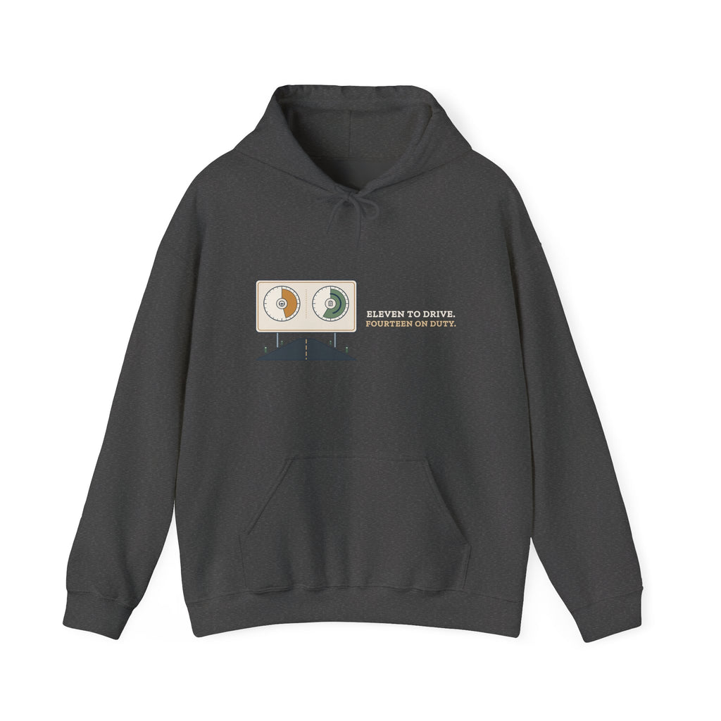Truck Driver Hoodie - Eleven to Drive. Fourteen on Duty. Trucker Gift