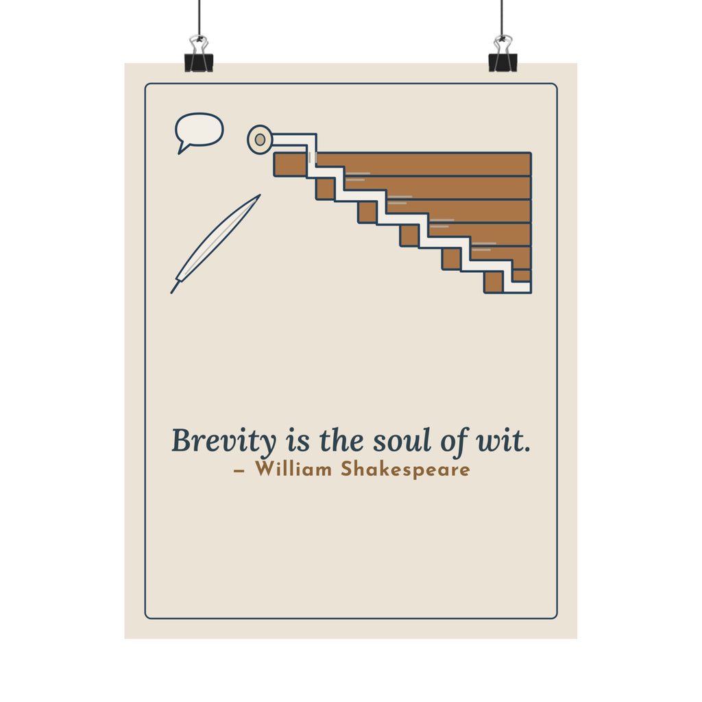 Shakespeare Quote Poster, Brevity Is the Soul of Wit, Literary Endless Scroll Wall Art