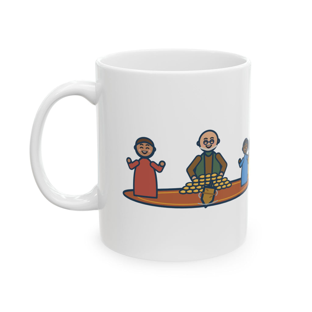 Hanukkah Game Night Mug, Grandpa Won Every Chocolate Coin with a Dreidel Older Than Mom, Funny Coffee Mug 11oz