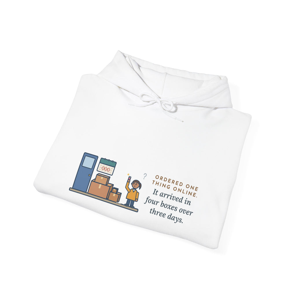 Funny Delivery Boxes Hoodie, Ordered One Thing Online, It Arrived in Four Boxes Over Three Days
