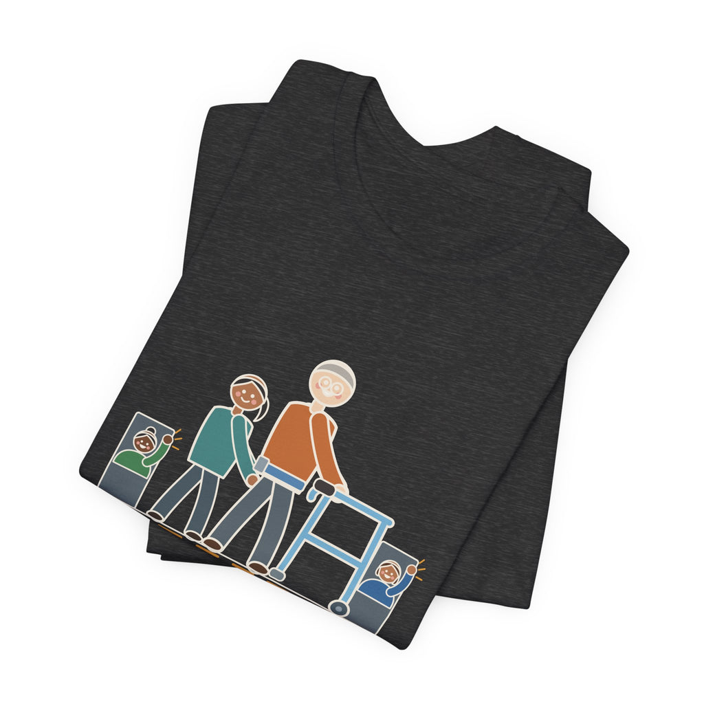 Inpatient Rehab Nurse T-Shirt - Ten Feet With the Walker, The Whole Hall Cheered