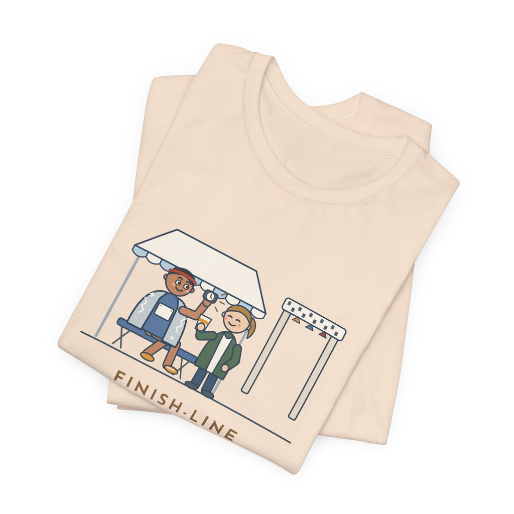 Marathon Medical Tent Nurse T-Shirt - He Asked About His Time First Finish Line Nurse Tee