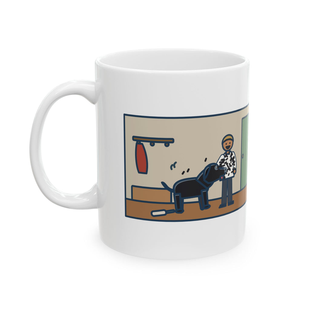 Jet-Black Dog Mug, Bought One White Sweater, Wore It for Six Minutes, Funny Coffee Mug 11oz