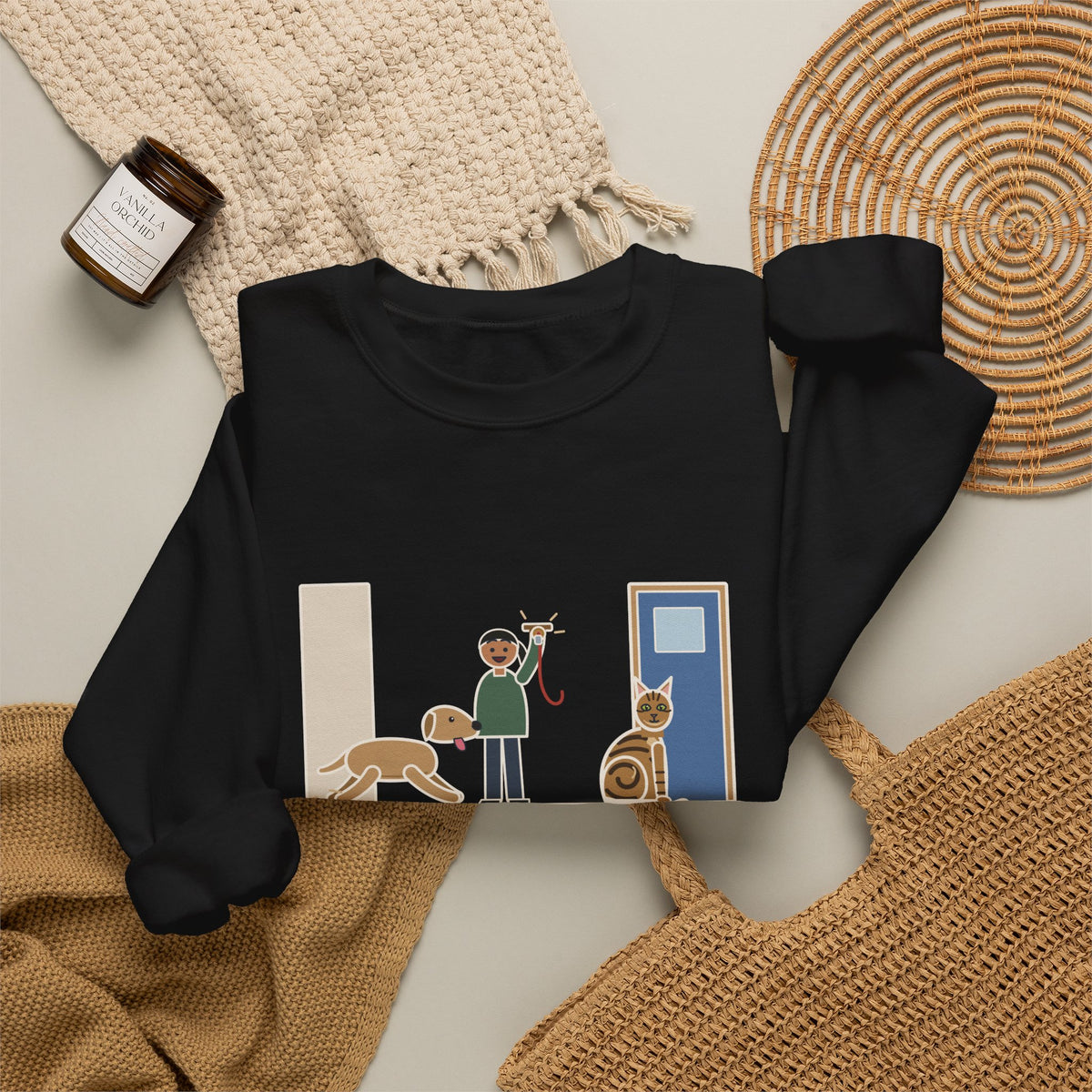 Sokoke Cat Crewneck Sweatshirt - First to the Door When the Leash Comes Out