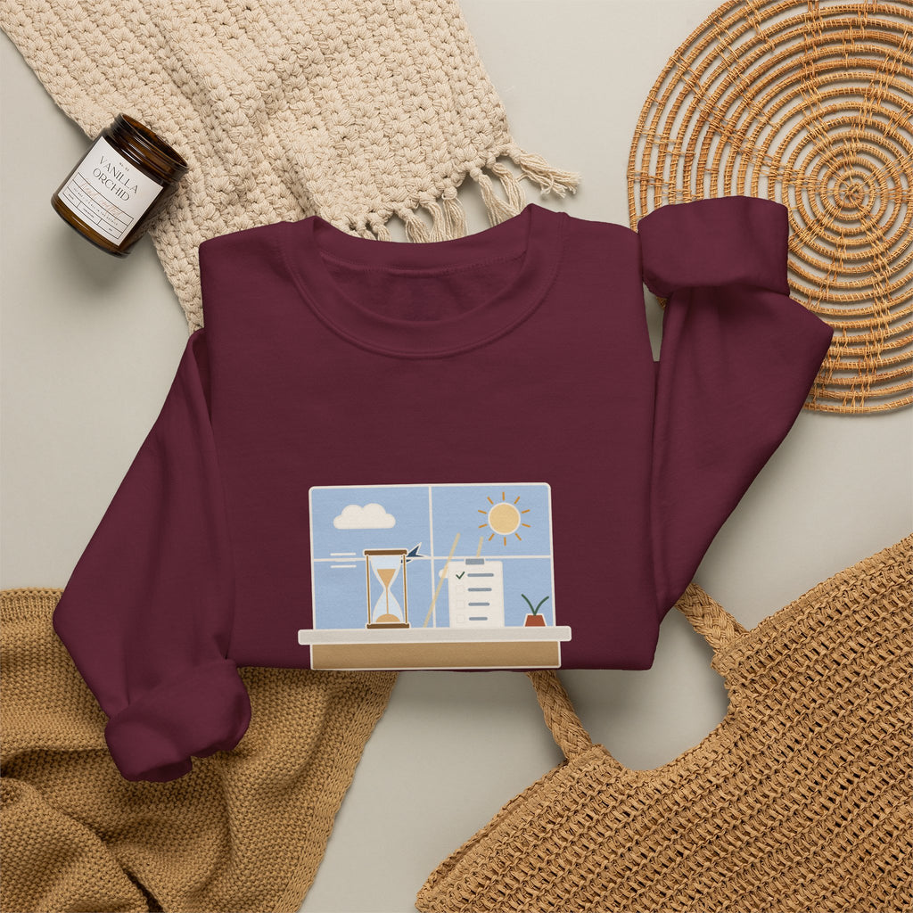 While We Are Postponing, Life Speeds By Sweatshirt, Stoic Seneca Quote Crewneck with Swift Past the Window