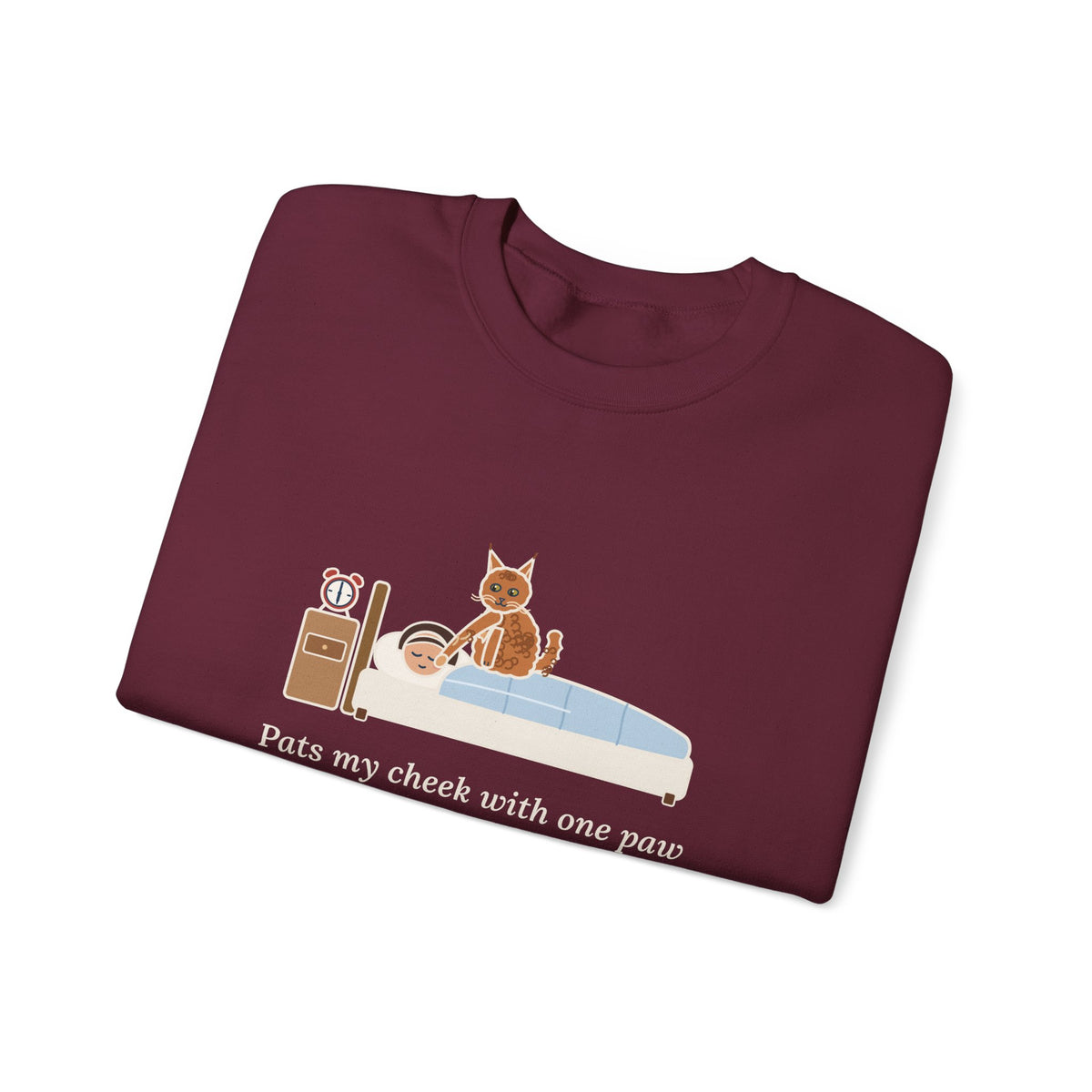 LaPerm Cat Crewneck Sweatshirt - Pats My Cheek With One Paw at Six A.M. Cat Owner Gift