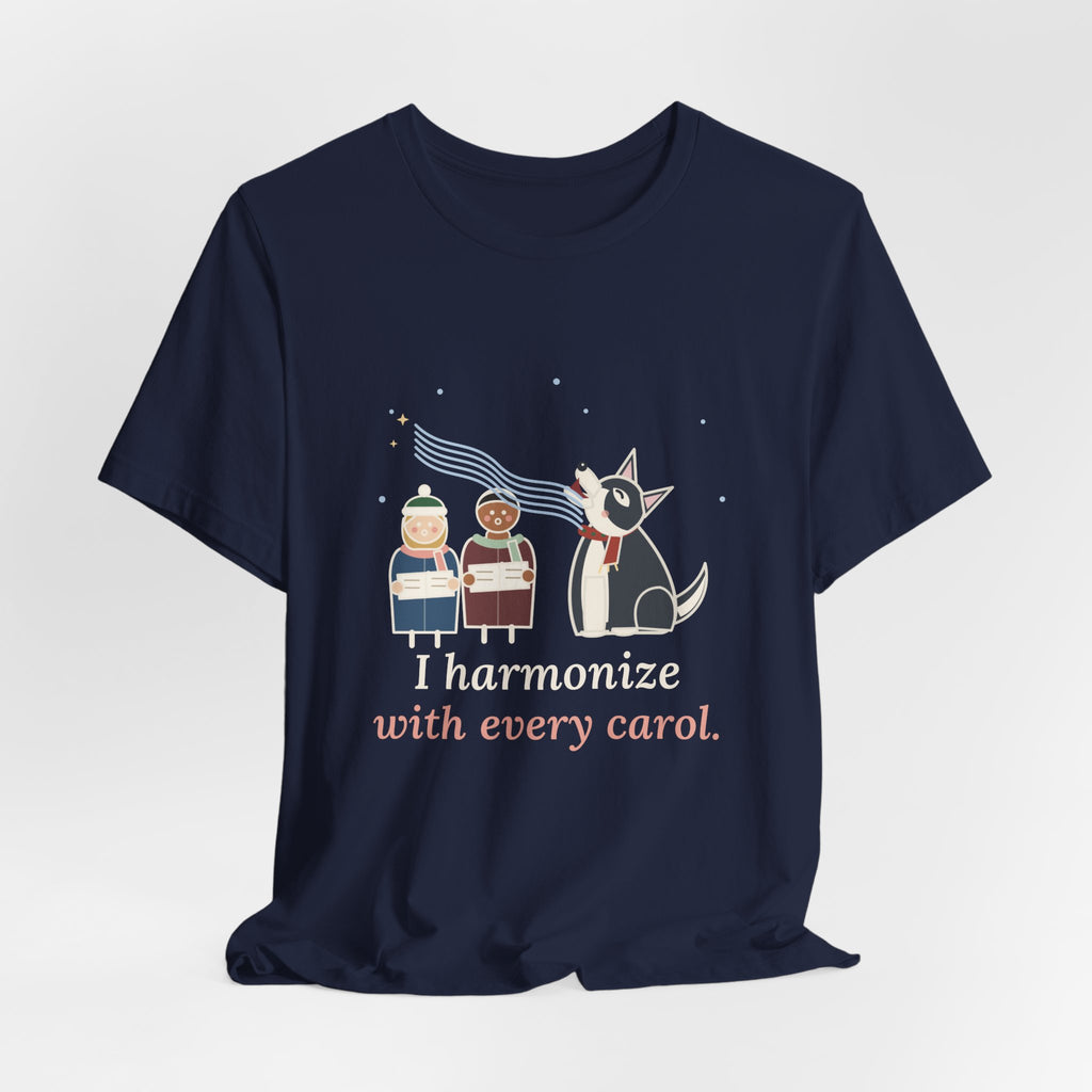 Siberian Husky Christmas T-Shirt - I Harmonize With Every Carol Funny Husky Tee
