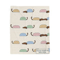 Dachshund Blanket - Check for Dachshunds Before Sitting Velveteen Plush Throw