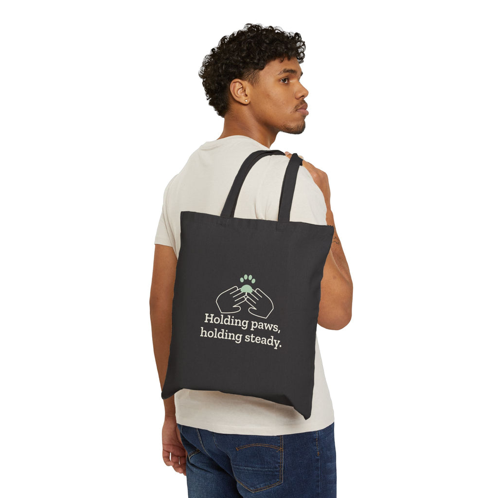 Vet Tech Tote Bag - Holding Paws, Holding Steady. Veterinary Team Gift Tote