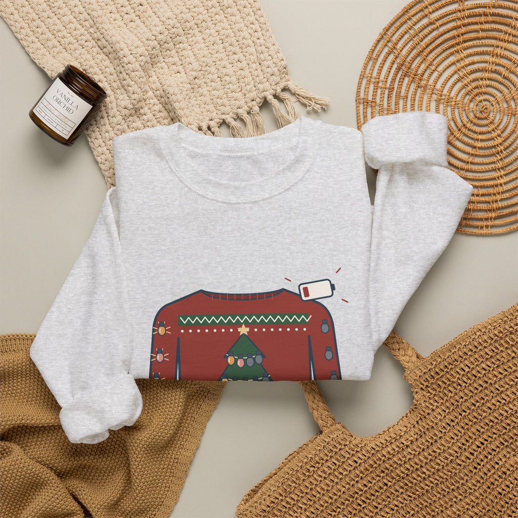 Tacky Sweater Party Crewneck Sweatshirt - Tackiness: 10. Battery Life: 2. Light-Up Christmas Joke