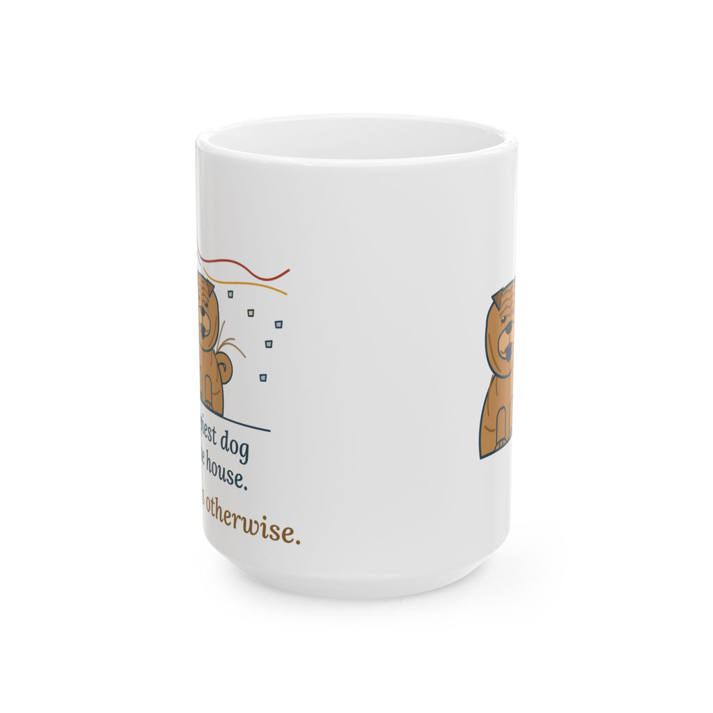 Large 15oz Shar-Pei Mug - Wrinkled Worried Face, Wagging Tail Dog Owner Gift