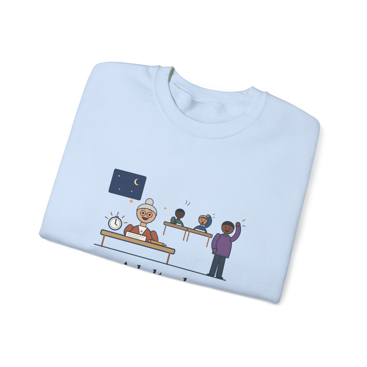 Adult Education Teacher Crewneck Sweatshirt - Grandma Finished the Math Section First