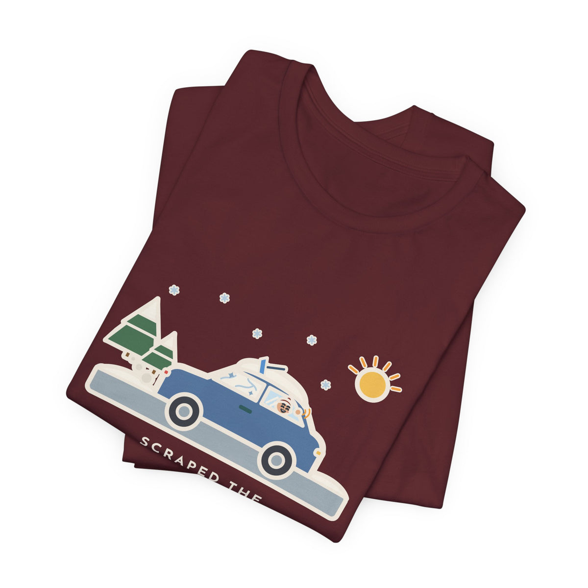 Funny Winter Driver T-Shirt, Scraped the Windshield for Ten Minutes, Back Window Still Frozen, Frosty Driveway Tee
