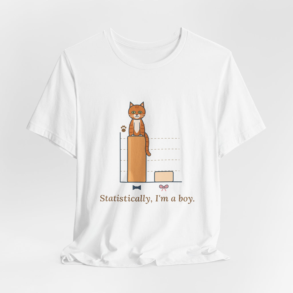 Orange Cat T-Shirt - Statistically, I'm a Boy. Funny Ginger Cat Owner Tee