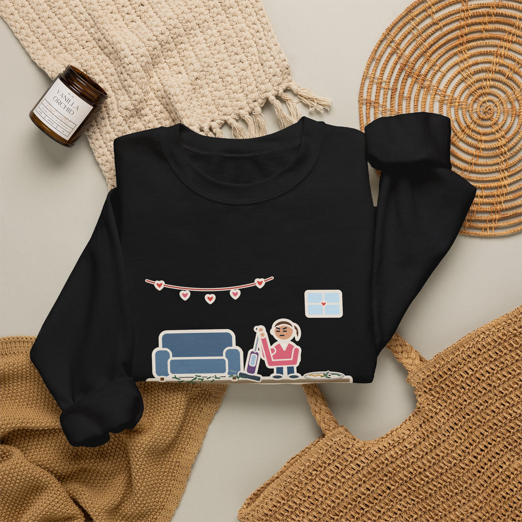 Christmas Tree Sweatshirt, Took It Down January 2, Still Vacuuming Needles on Valentine's Day, Funny February Cleanup Crewneck