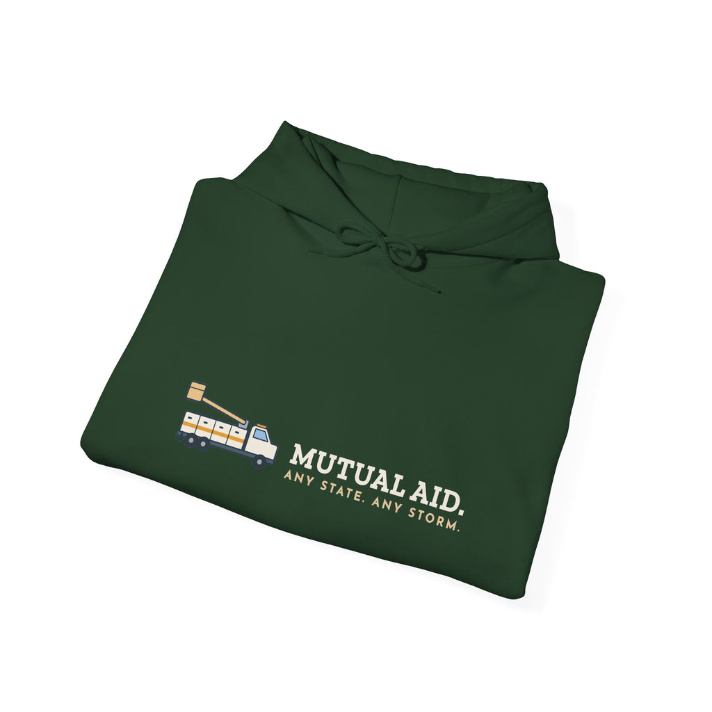 Lineworker Hoodie - Mutual Aid. Any State. Any Storm. Lineman Gift Hoodie