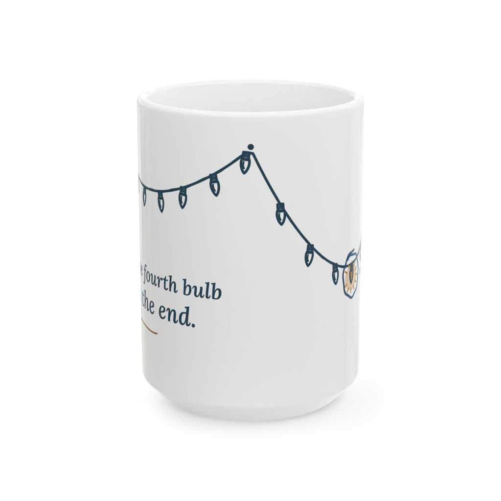 Large 15oz Christmas Lights Mug - Fourth Bulb From the End Holiday Gift Mug