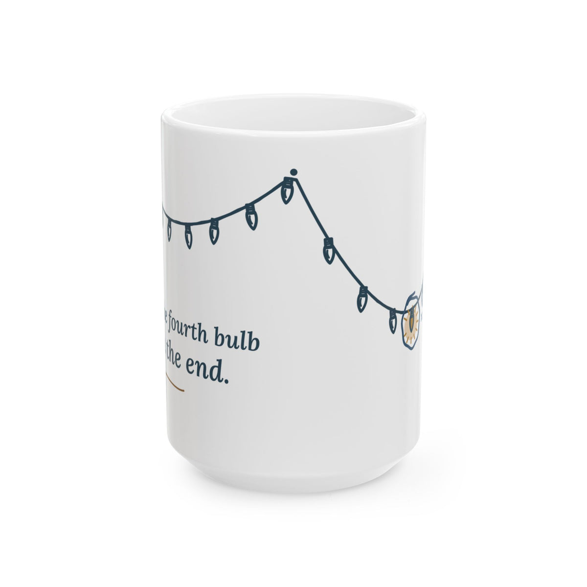 Large 15oz Christmas Lights Mug - Fourth Bulb From the End Holiday Gift Mug