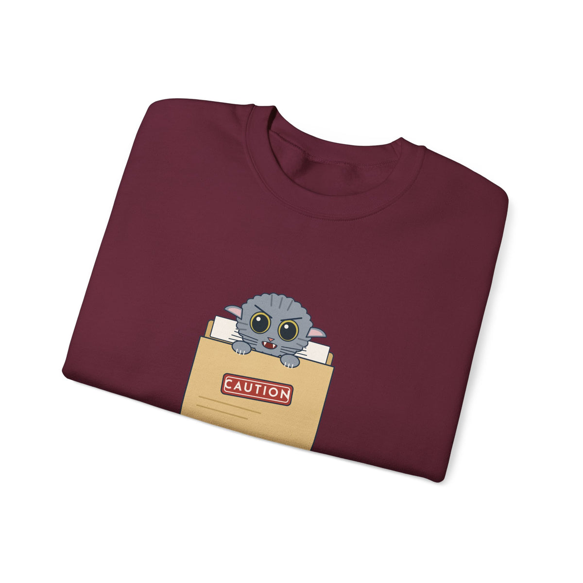 Veterinary Technician Crewneck Sweatshirt - The Chart Says CAUTION. The Cat Agrees.