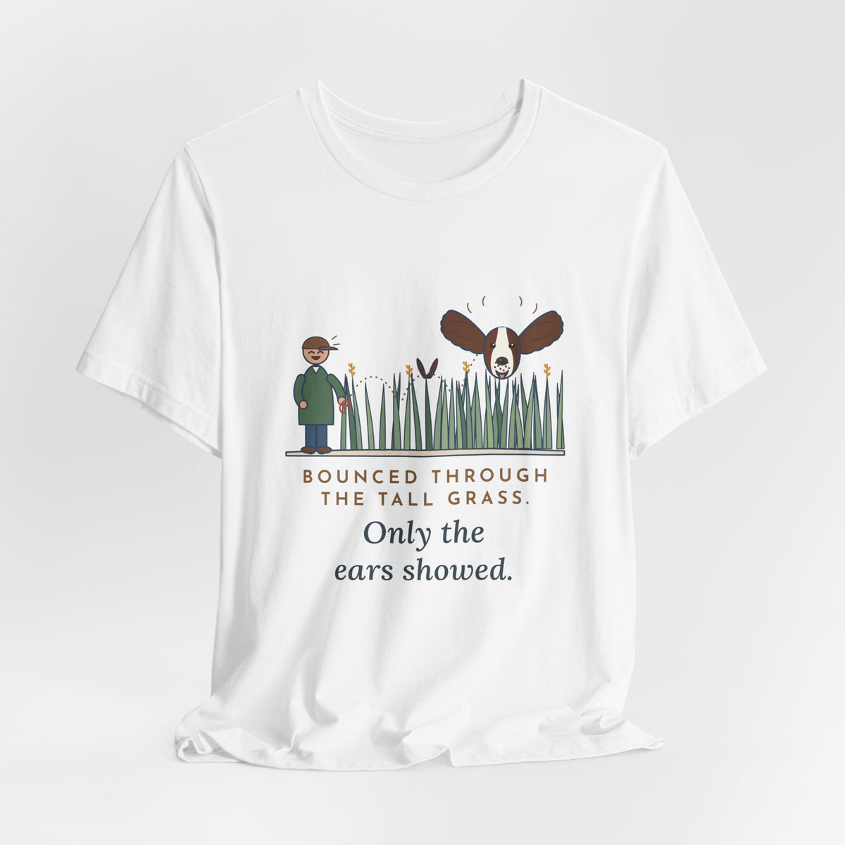 English Springer Spaniel T-Shirt - Bounced Through the Tall Grass, Only the Ears Showed Dog Tee