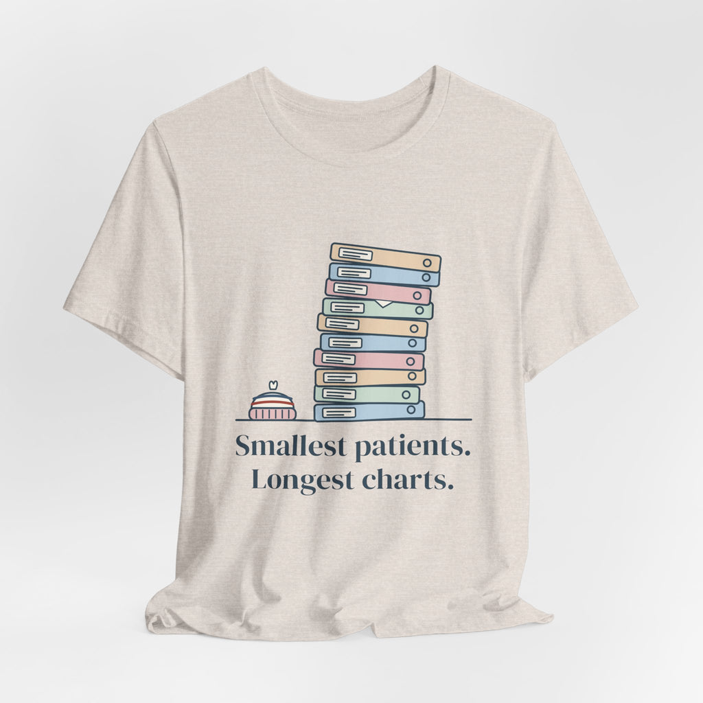 NICU Nurse Shirt - Smallest Patients. Longest Charts. Funny Neonatal Nurse T-Shirt Gift