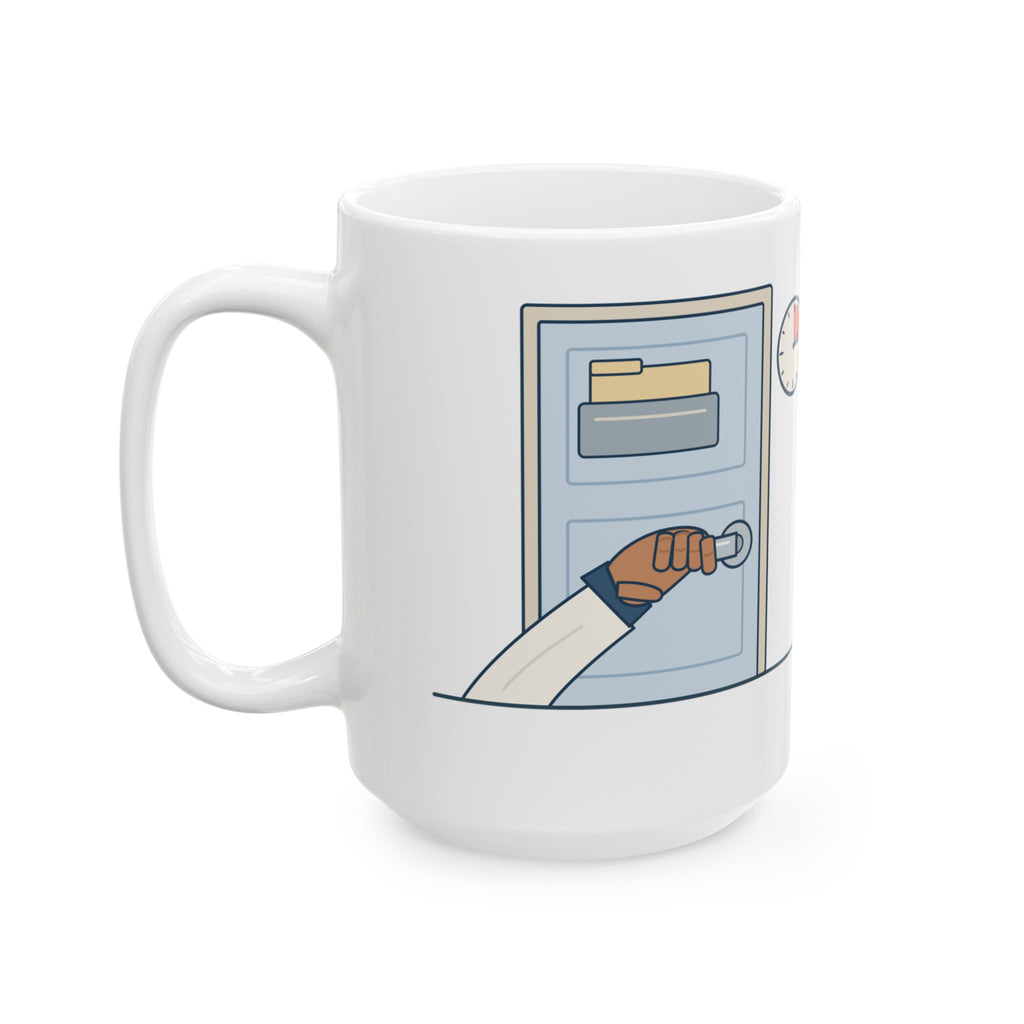 Large 15oz Nurse Practitioner Mug - Hand on the Doorknob, Oh One More Thing Coffee Mug