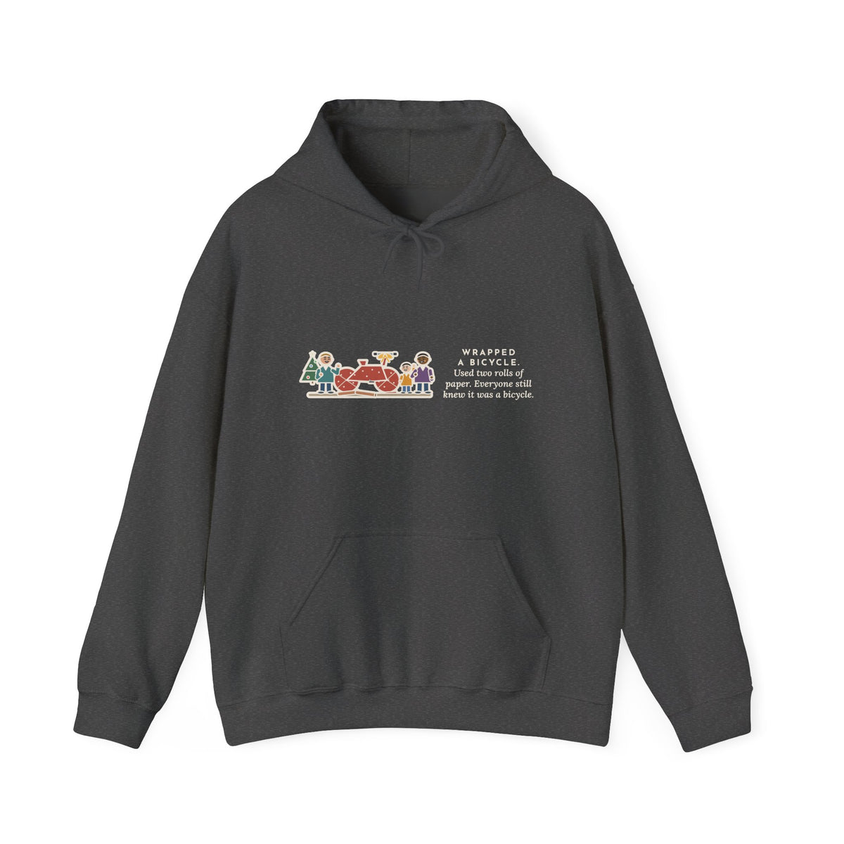 Funny Christmas Gift Hoodie, Wrapped a Bicycle with Two Rolls of Paper, Everyone Still Knew