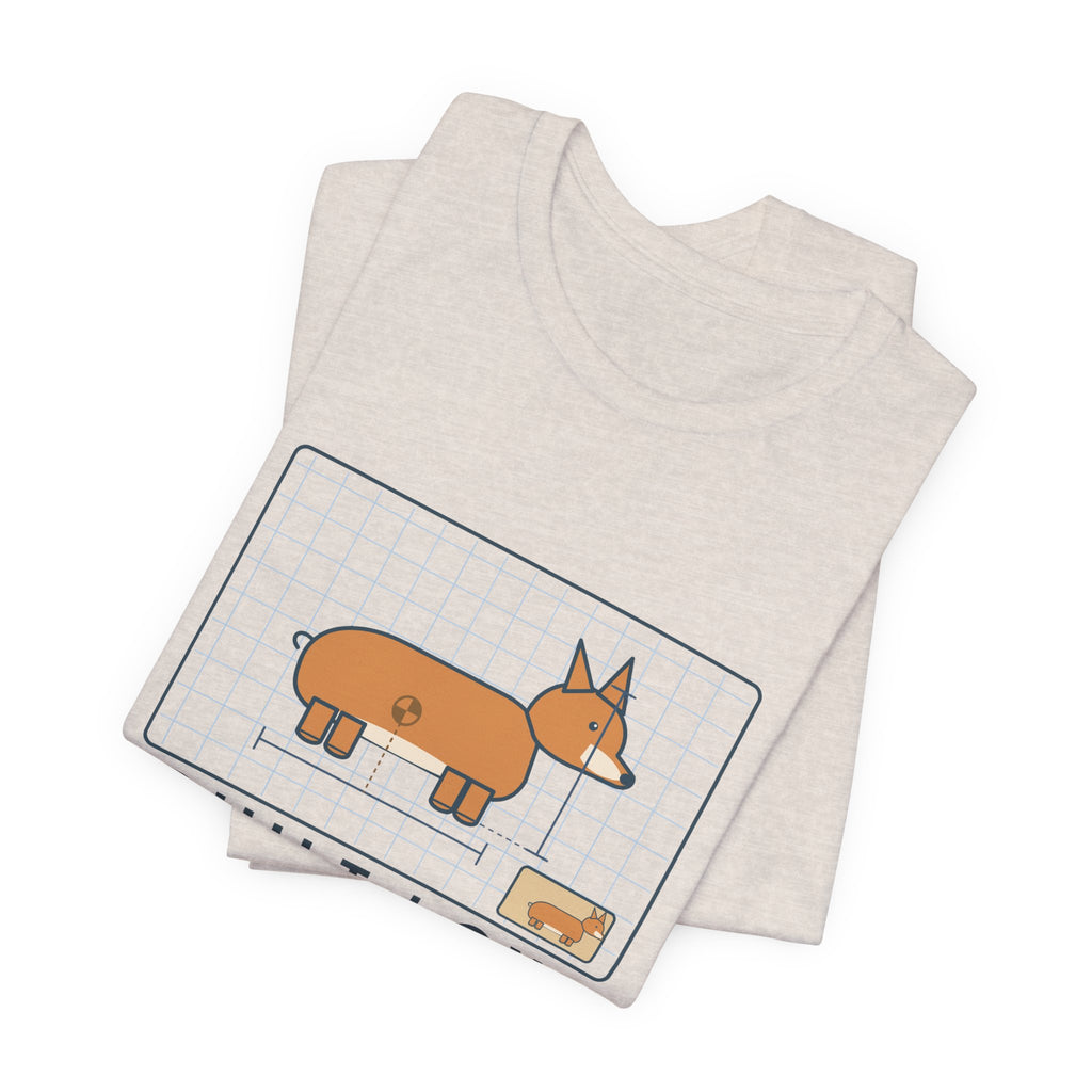 Corgi T-Shirt - Built Low for Stability Corgi Owner Blueprint Tee