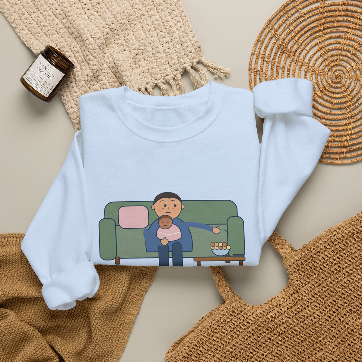 New Parent Crewneck Sweatshirt - Pinned Under a Contact Nap. Send Snacks.