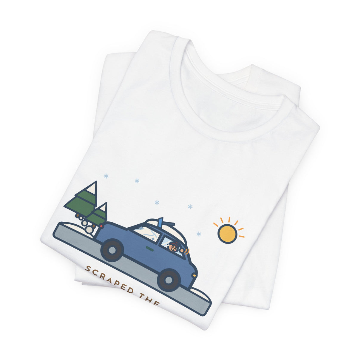 Funny Winter Driver T-Shirt, Scraped the Windshield for Ten Minutes, Back Window Still Frozen, Frosty Driveway Tee