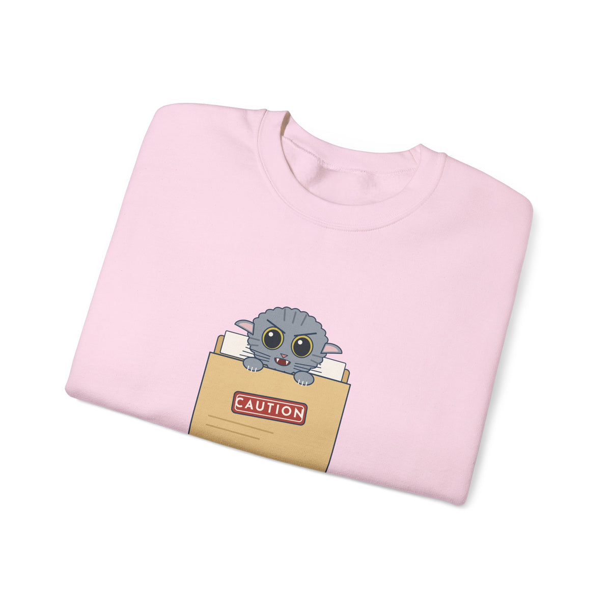 Veterinary Technician Crewneck Sweatshirt - The Chart Says CAUTION. The Cat Agrees.