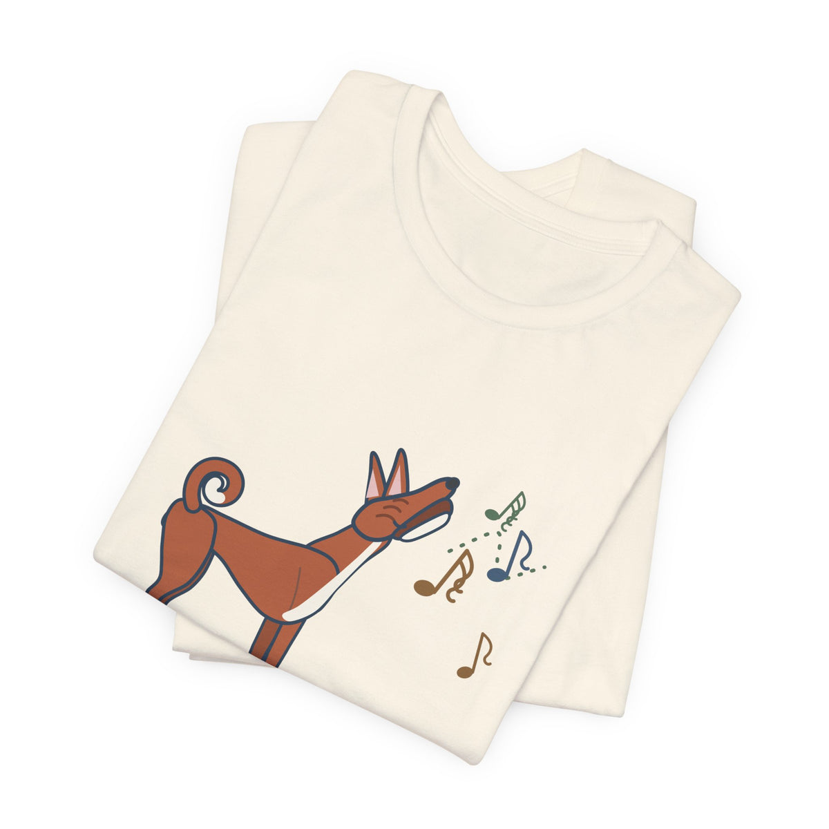 Basenji T-Shirt - Doesn't Bark. Yodels. Funny Barkless Dog Owner Tee