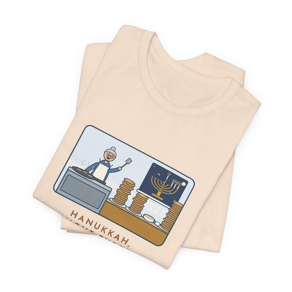 Funny Hanukkah T-Shirt, Night Three, Grandma Fried Two Hundred Latkes and Called It a Snack, Grandma's Kitchen Tee