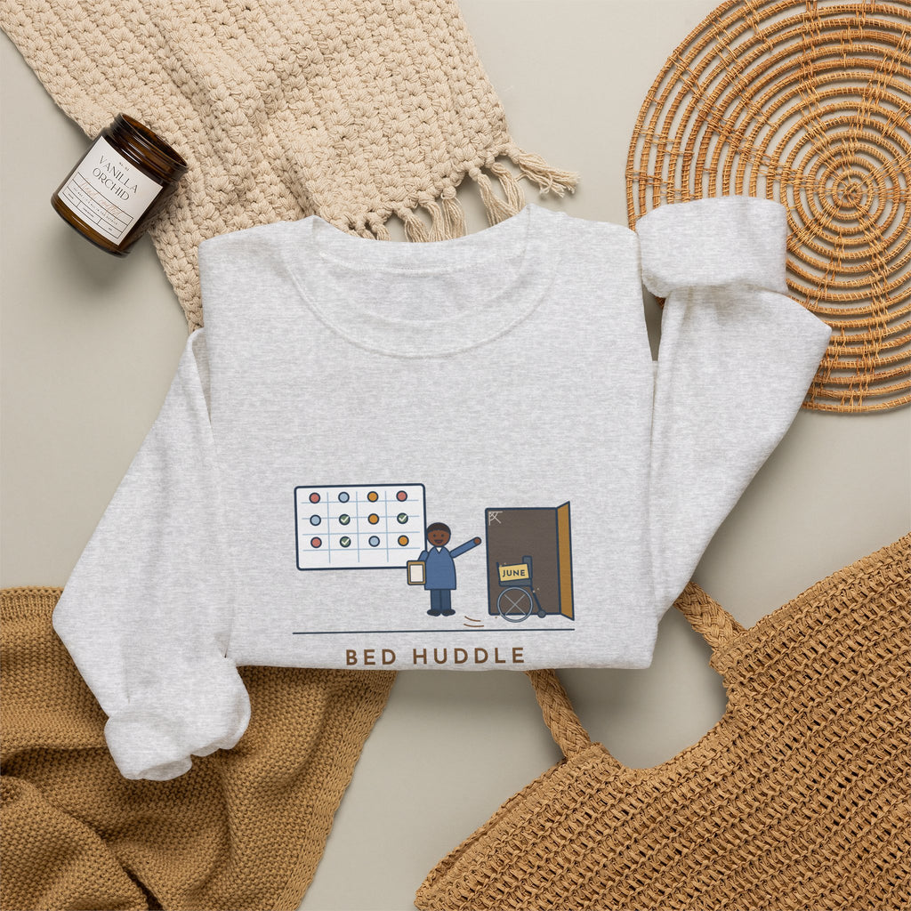 Bed Management Nurse Crewneck Sweatshirt - Three Beds and a Long-Lost Wheelchair