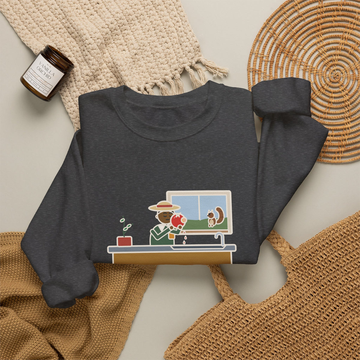 Saved One Tomato From the Squirrels Sweatshirt, Funny Gardener Crewneck with Sink Tomato