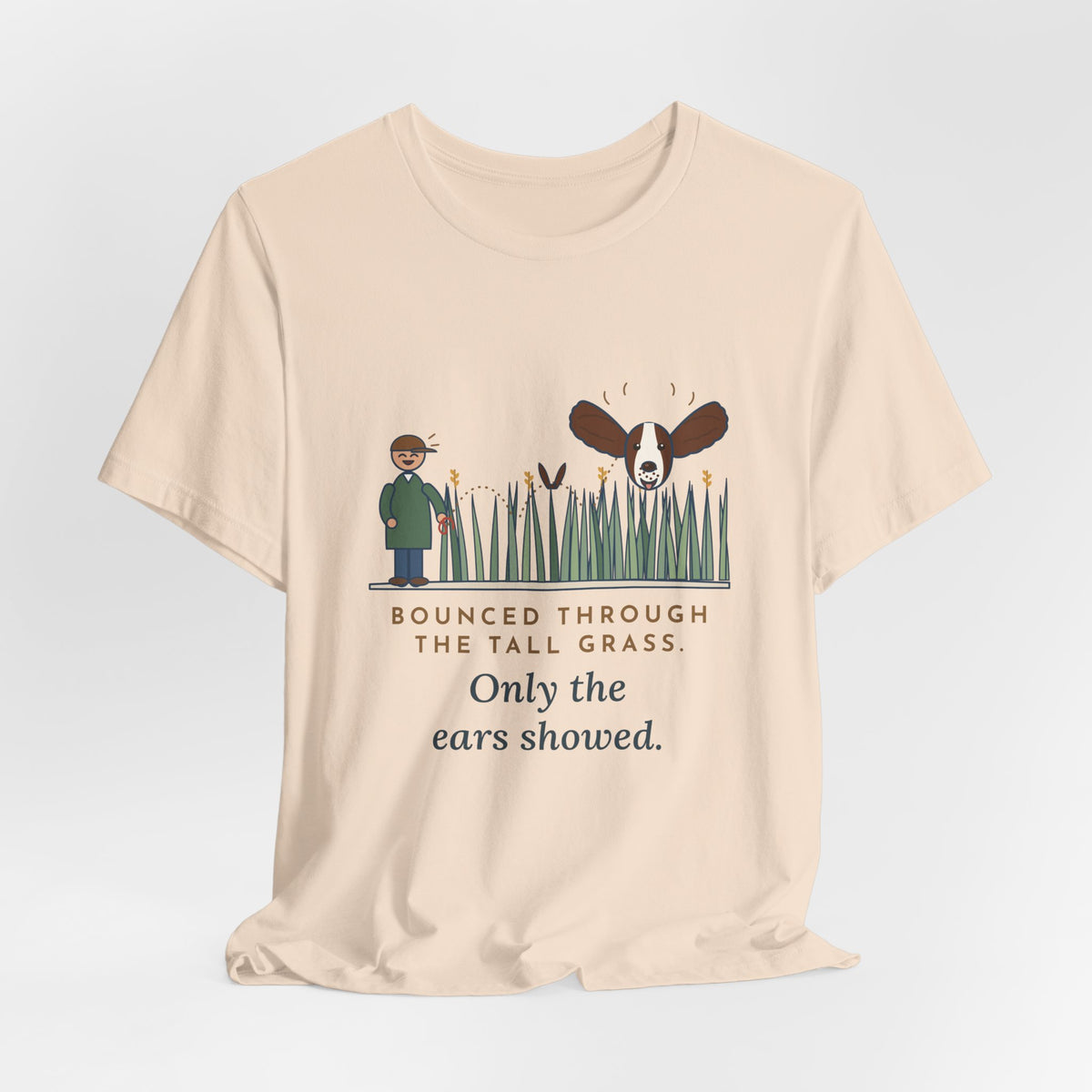 English Springer Spaniel T-Shirt - Bounced Through the Tall Grass, Only the Ears Showed Dog Tee